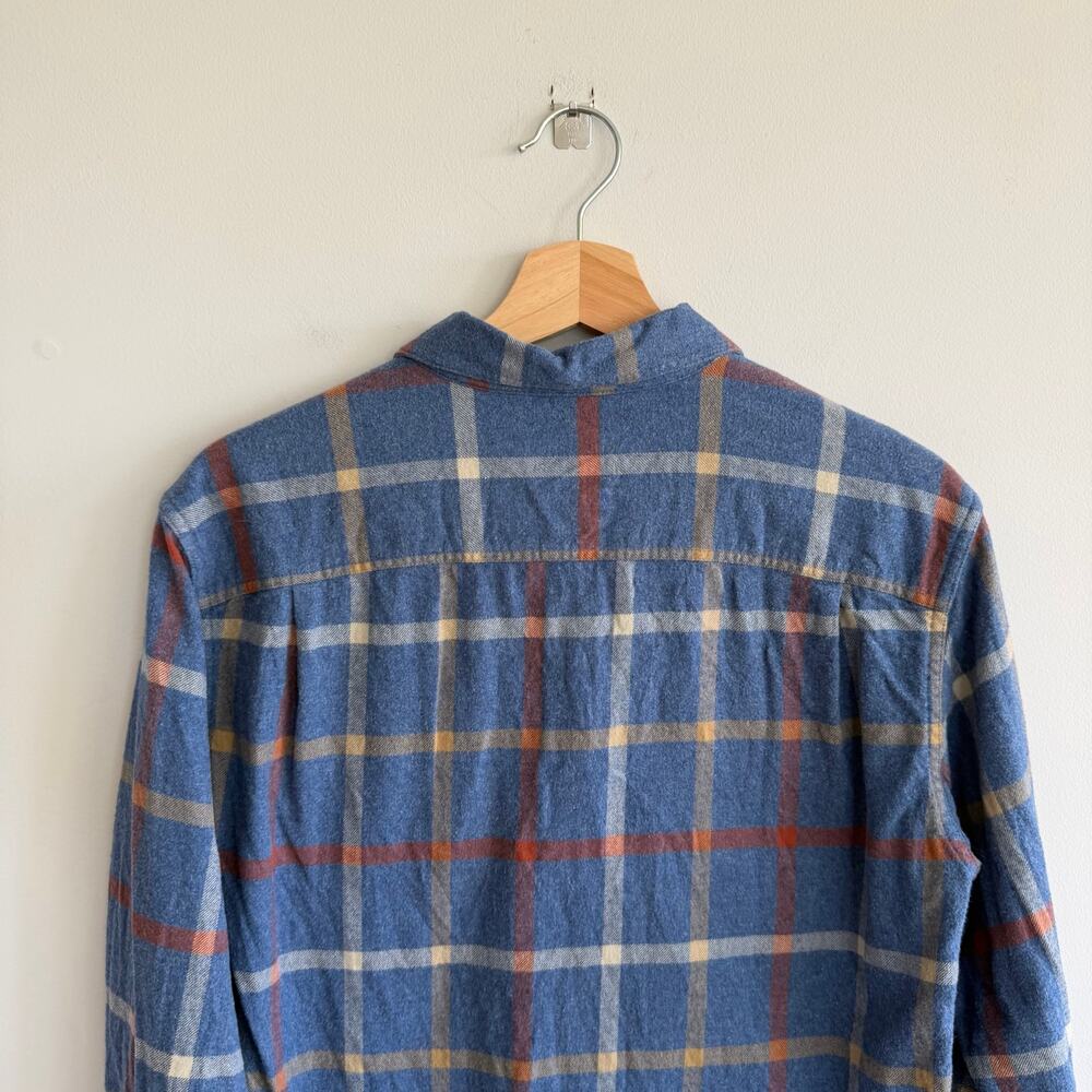 Patagonia Fjord Flannel Plaid Organic Cotton Button Up Shirt Blue S - Picture 9 of 10